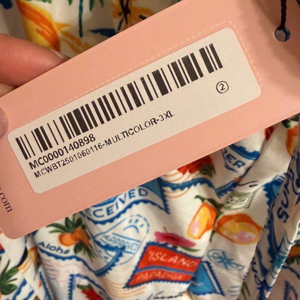 Patterned Printed Wide-Leg Pants plus size micas - Picture 5 of 5